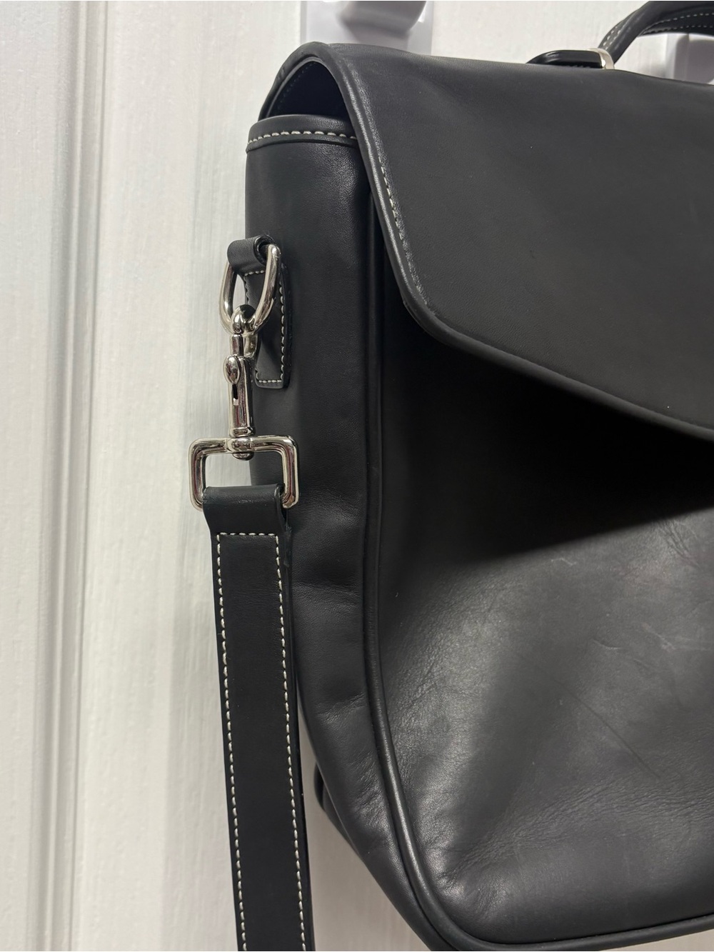 Vintage Black COACH #6457 Lexington Leather Turn Lock Briefcase Messenger Bag - Picture 4 of 16